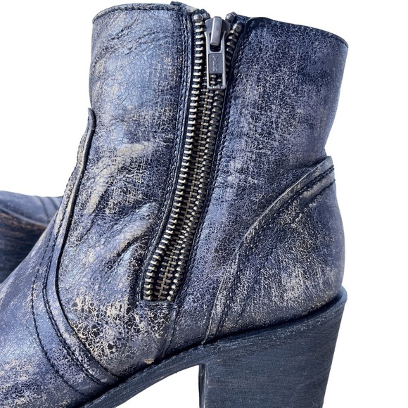 CORRAL Vintage Leather Side Zip Short Ankle Boots Size 8.5 in Distressed Gray - Picture 9 of 16